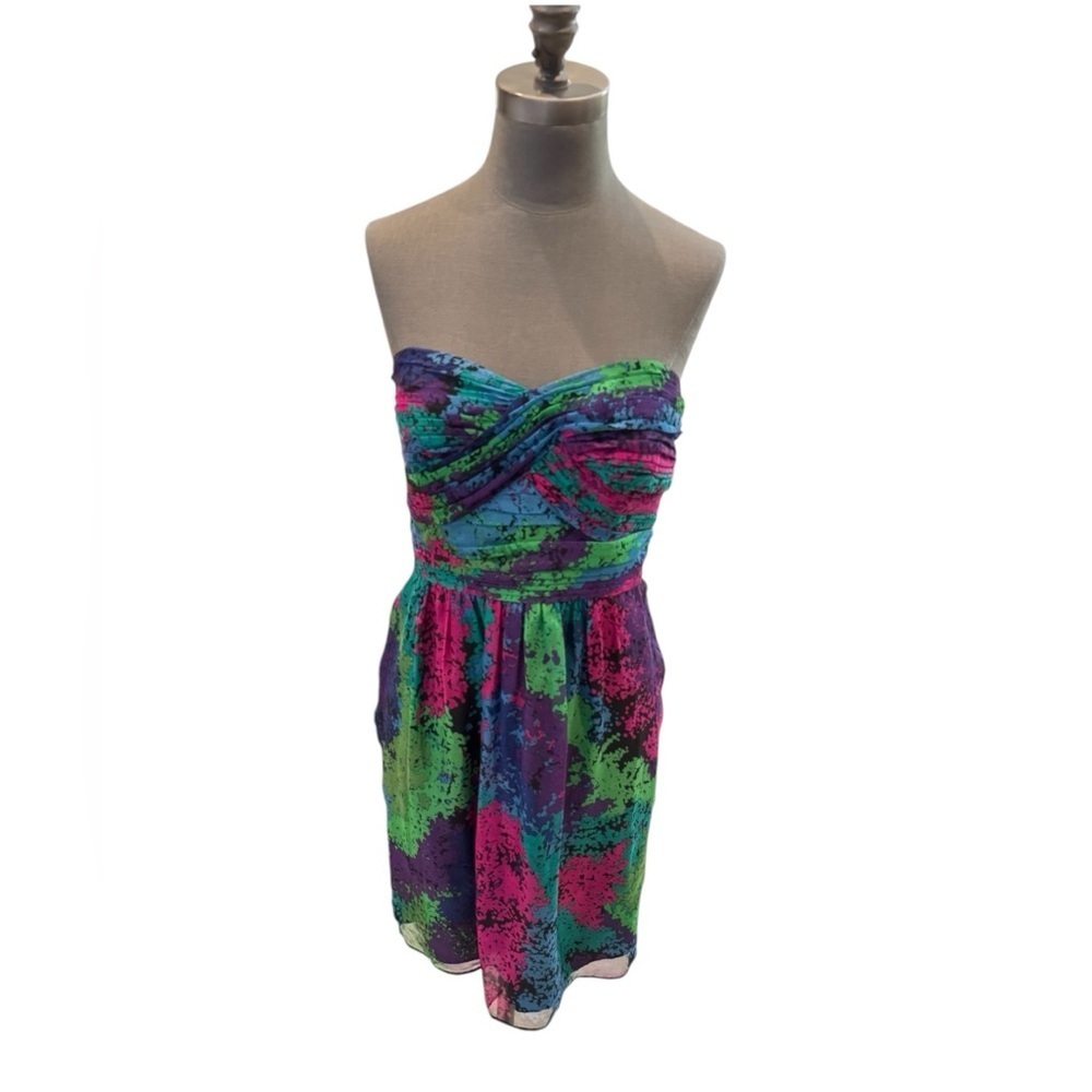 Shoshanna Silk Strapless Cocktail Mini Dress Size 6